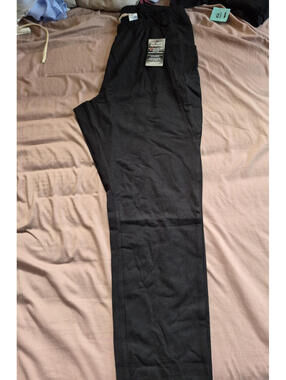 Woman Within Black Dress Pants Elastic Waist 95% Cotton Spandex Size L